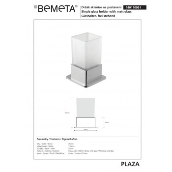 Стакан для зубних щіток Bemeta Plaza 140110061