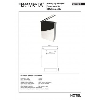 Відро для сміття Bemeta Hotel 125115045