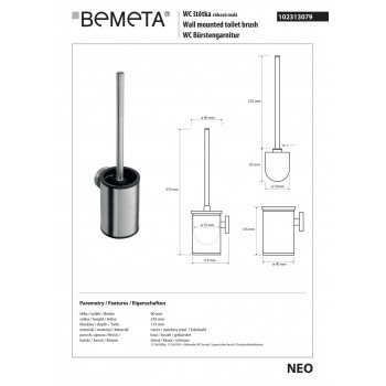 Туалетна щітка Bemeta Neo 102313079