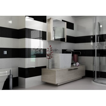 Плитка Ceramika Color CCR36-1 Onda Black rect. 250x750