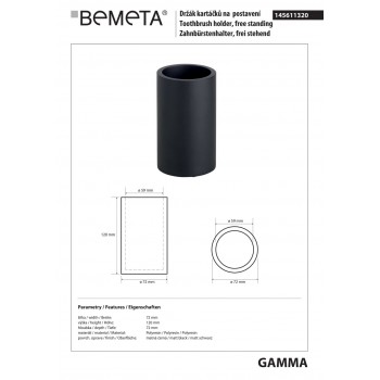 Стакан для зубных щеток Bemeta Gamma 145611320