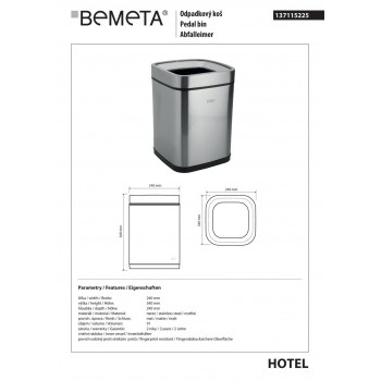 Відро для сміття Bemeta Hotel 137115225