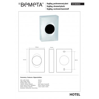 Тримач для сміттєвих пакетів Bemeta Hotel 101403032