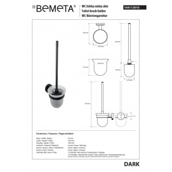 Щетка для унитаза Bemeta Dark 104113010