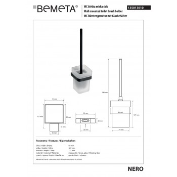 Туалетна щітка Bemeta Nero 135013010