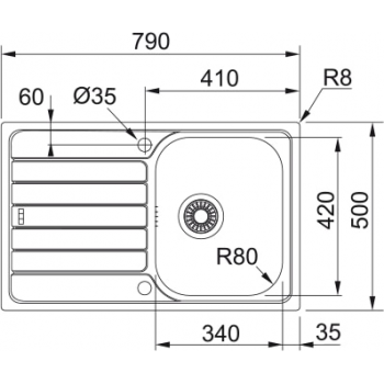 Кухонна мийка FRANKE SPARK SKL 611-79, оборотна (101.0598.809) 790х500 мм.