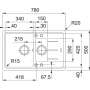 Кухонна мийка FRANKE BASIS BFG 651-78 оборотна, сірий камінь (114.0565.111) 780х500 мм.