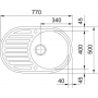 Кухонная мойка FRANKE RONDA ROG 611, оборотная, бежевая (114.0254.780) 770х500 мм.