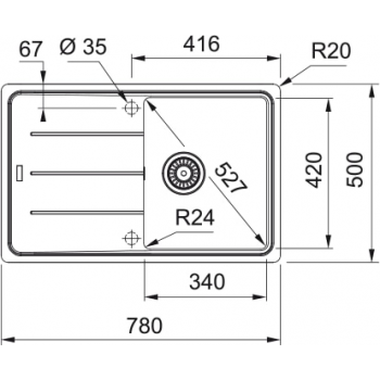 Кухонная мойка FRANKE BASIS BFG 611-78 оборотная, сахара (114.0258.031) 780х500 мм.