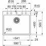 Кухонна мийка FRANKE MARIS MRG 610-54 FTL чорна матова, врізний монтаж (114.0668.903) 590х500 мм.