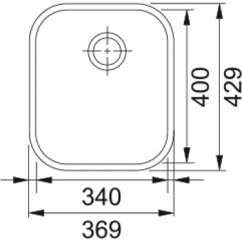 Кухонна мийка FRANKE ARMONIA AMX 110-34 під стільницю (122.0021.444) 369х429 мм.