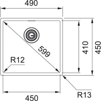 Кухонная мойка FRANKE BOX BXX 210/110-45 (127.0369.250) 490х450 мм.