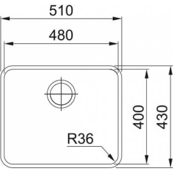 Кухонная мойка FRANKE ATON ANX 110-48 под столешницу (122.0204.649) 510х430 мм.