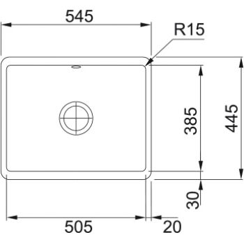 Кухонная мойка FRANKE KUBUS KBK 110-50 оникс (126.0335.883) 545х445 мм.