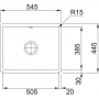 Кухонная мойка FRANKE KUBUS KBK 110-50 оникс (126.0335.883) 545х445 мм.