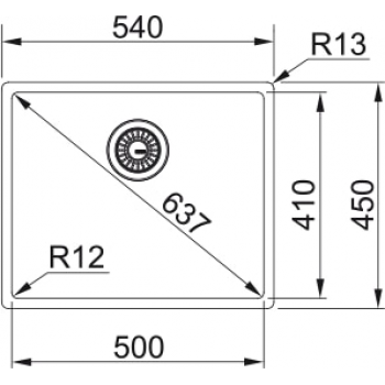 Кухонна мийка FRANKE BOX BXX 210/110-50 (127.0369.282) 540х450 мм.