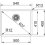 Кухонна мийка FRANKE BOX BXX 210/110-50 (127.0369.282) 540х450 мм.