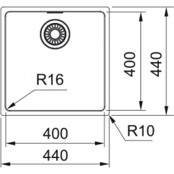 Кухонная мойка FRANKE MARIS MRX MRX 210-40, монтаж заподлицо (127.0598.745) 440х440 мм.