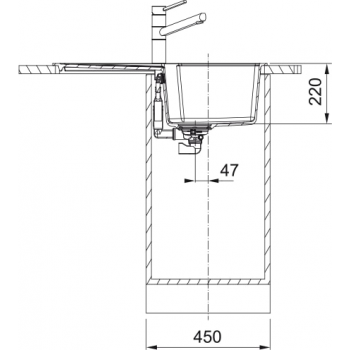 Кухонная мойка FRANKE URBAN UBG 611-78 оборотная, черная матовая (114.0701.806) 780х500 мм.