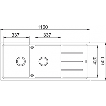 Кухонная мойка FRANKE BASIS BFG 621 оборотная, белая (114.0676.264) 1160х500 мм.