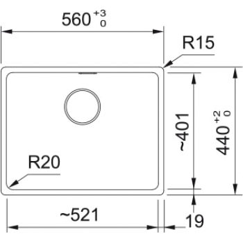 Кухонная мойка FRANKE MARIS MRG 610-52 серый камень, врезной монтаж (114.0668.905) 560х440 мм.