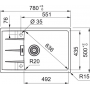 Кухонная мойка FRANKE CENTRO CNG 611-78 XL серый камень, оборотная (114.0701.818) 780х500 мм.