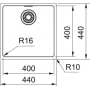 Кухонная мойка FRANKE MARIS MRX MRX 110-40, под столешницу (122.0598.646) 440х440 мм.