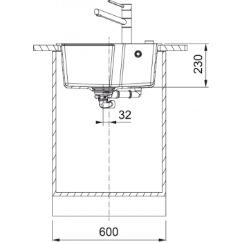 Кухонна мийка FRANKE URBAN UBG 610-56 оборотна, сірий камінь (114.0701.788) 560х500 мм.