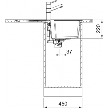 Кухонна мийка FRANKE URBAN UBG 611-78 оборотна, чорна матова (114.0699.234) 780х500 мм.