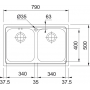 Кухонная мойка FRANKE LOGICA LINE LLX 620-79 (101.0381.838) 790х500 мм.