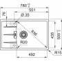 Кухонная мойка FRANKE CENTRO CNG 611-78 XL оникс, оборотная (114.0701.819) 780х500 мм.