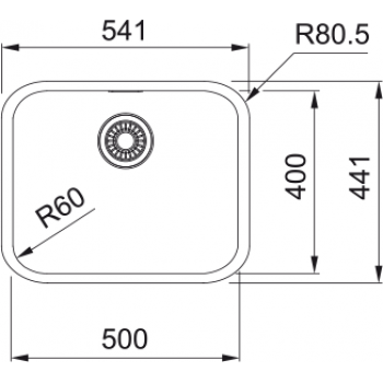 Кухонна мийка FRANKE SMART SRX 110-50, монтаж під стільницю (122.0703.300) 541х441 мм.
