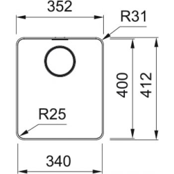 Кухонна мийка FRANKE MYTHOS MYX 210 -34, монтаж врівень (127.0603.515) 352х412 мм.
