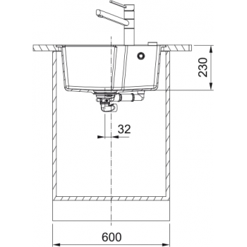 Кухонна мийка FRANKE URBAN UBG 610-56 оборотна, чорна матова (114.0699.236) 560х500 мм.