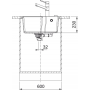 Кухонна мийка FRANKE URBAN UBG 610-56 оборотна, чорна матова (114.0699.236) 560х500 мм.