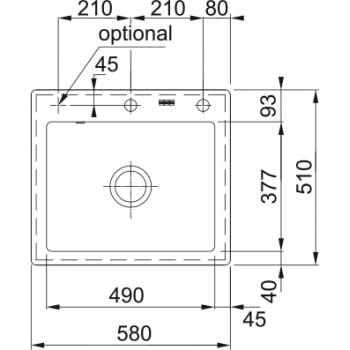 Кухонна мийка FRANKE MYTHOS MTK 610-58 онікс (124.0335.851) 580х510 мм.