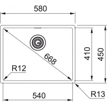 Кухонная мойка FRANKE BOX BXX 210/110-54 (127.0371.513) 580х450 мм.