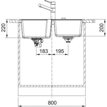 Кухонная мойка FRANKE URBAN UBG 620-78 оборотная, черная матовая (114.0701.791) 780х500 мм.