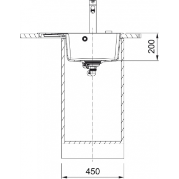 Кухонна мийка FRANKE CENTRO CNG 611-62 TL чорна матова, крило ліворуч (114.0630.450) 620х500 мм.