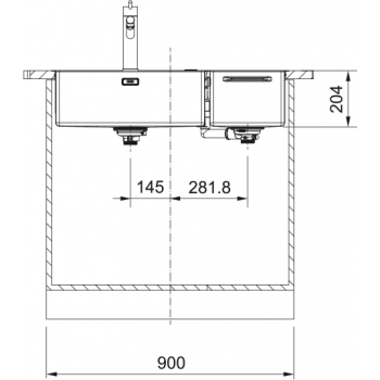 Кухонна мийка FRANKE BOX CENTER BWX 220-54-27 мала чаша праворуч (127.0538.259) 860х510 мм.