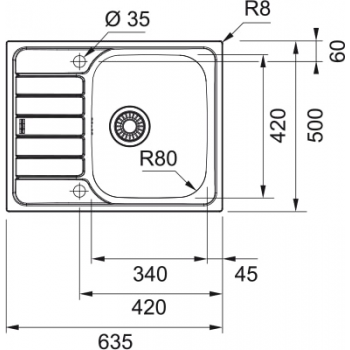 Кухонная мойка FRANKE SPARK SKL 611-63, оборотная (101.0598.808) 635х500 мм.