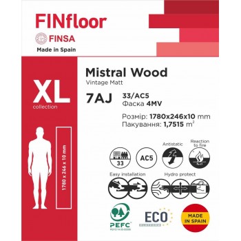 Ламинат Finsa 7AJ Mistral Wood XL 1780x246