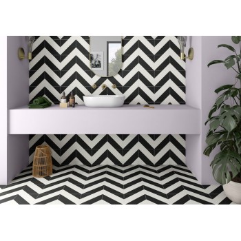 Плитка Ceramica Deseo Ec. Zebra Black-White 223x223x9