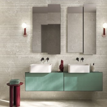 Плитка Italgraniti DR01BAR Dorset Bianco Cross Cut Ribbed Sq 1200x600
