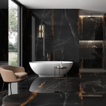 Плитка Itt Ceramic Onice Black Polished Rect 3000x1200