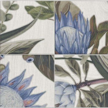 Плитка Mainzu Bottega Patchwood Blu Leaves Decor 200x200
