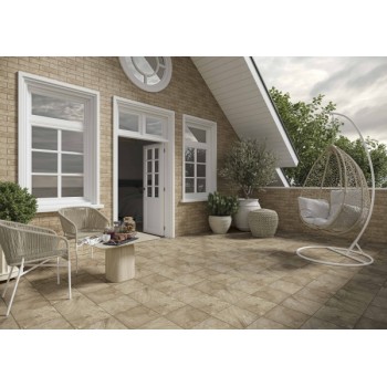 Сходинка пряма з капіносом Paradyz Mattone Pietra Ochra Kapinos Stopnica Prosta 330x300
