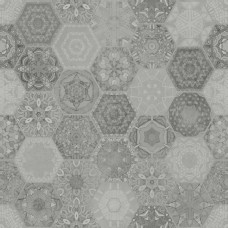 Плитка Stargres Patchwork Нexagon Grey Rett 600x600