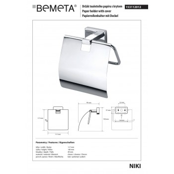 Держатель туалетной бумаги Bemeta Niki 153112012