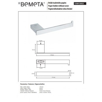Держатель туалетной бумаги Bemeta Via 135012022